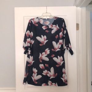 Brand new, Short sleeve navy with flowers dress/tunic.